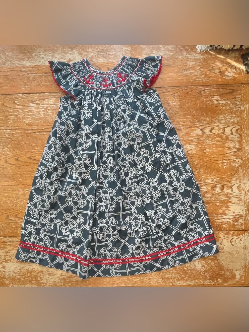 NWNT Southern Tots Blue & Red Nautical Print Dress Size 5 Girls